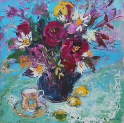 Stilleven met theekopje, 2013